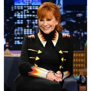 The Tonight Show Reba McEntire Black Wool Jacket