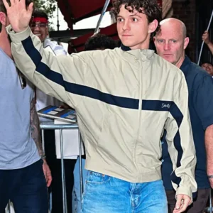 Tom Holland NYC Saint Laurent Beige Windbreaker Jacket