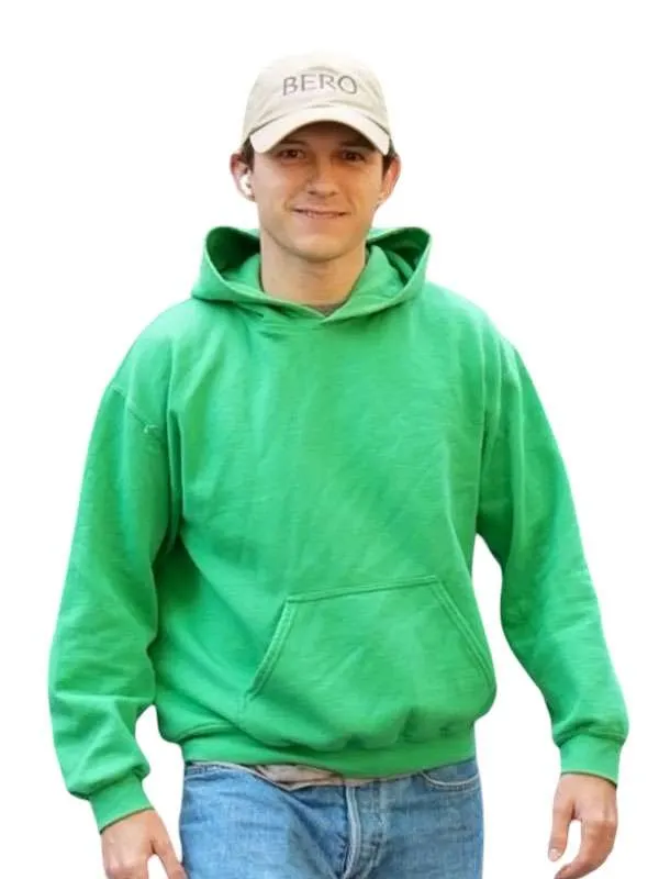 Tom Holland Paris Street Style 2026 Green Hoodie