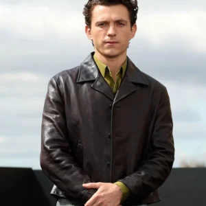 Tom Holland The Odyssey 2026 London Premier Brown Jacket