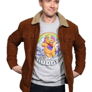 Topher Grace Buddy Premiere 2026 Brown Corduroy Jacket
