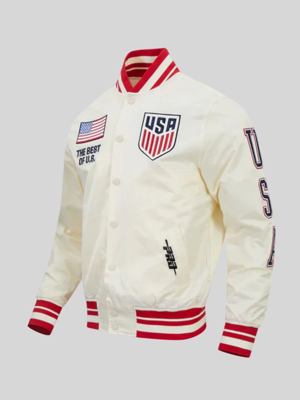 US Soccer MNT Classic Chenille Satin Varsity Jacket