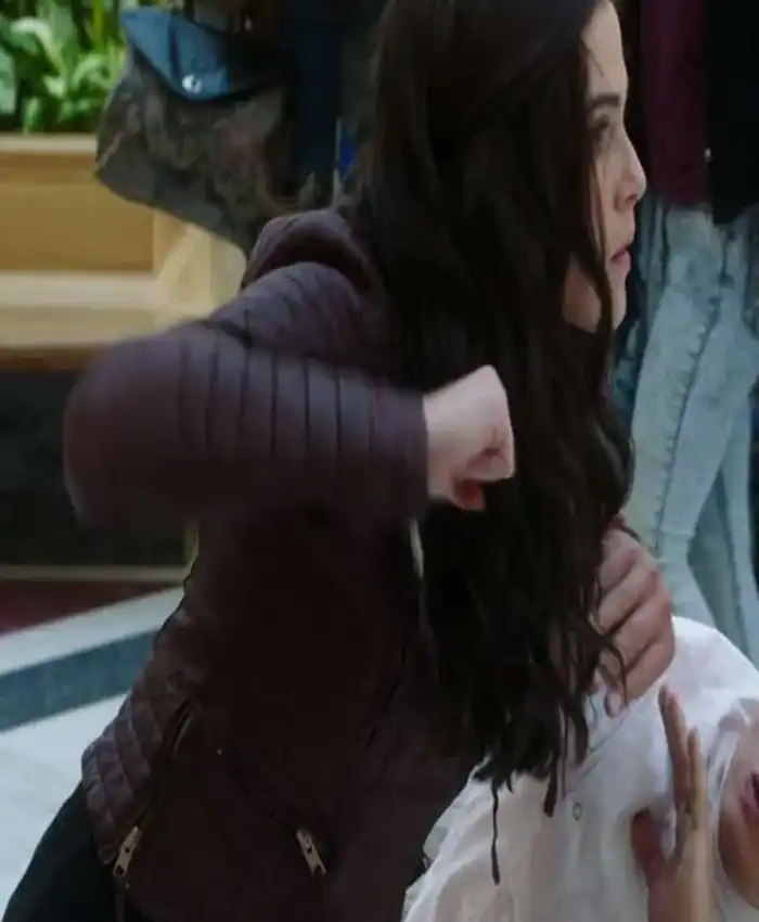 Vampire Academy Zoey Deutch Biker Leather Jacket For Sale