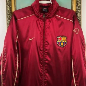 Vintage 90’s Nike Barcelona Soccer Maroon Jacket