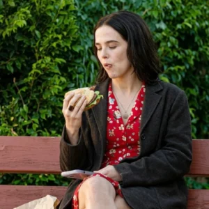 Voicemails for Isabelle 2026 Zoey Deutch Brown Coat