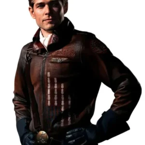 Vought Rising Bombsight Distressed Leather Jacket