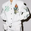WNBA New York Liberty x OFF White Leather Varsity Jacket