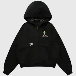YoungLA x Looney Tunes Plaid Zip-Up Hoodie