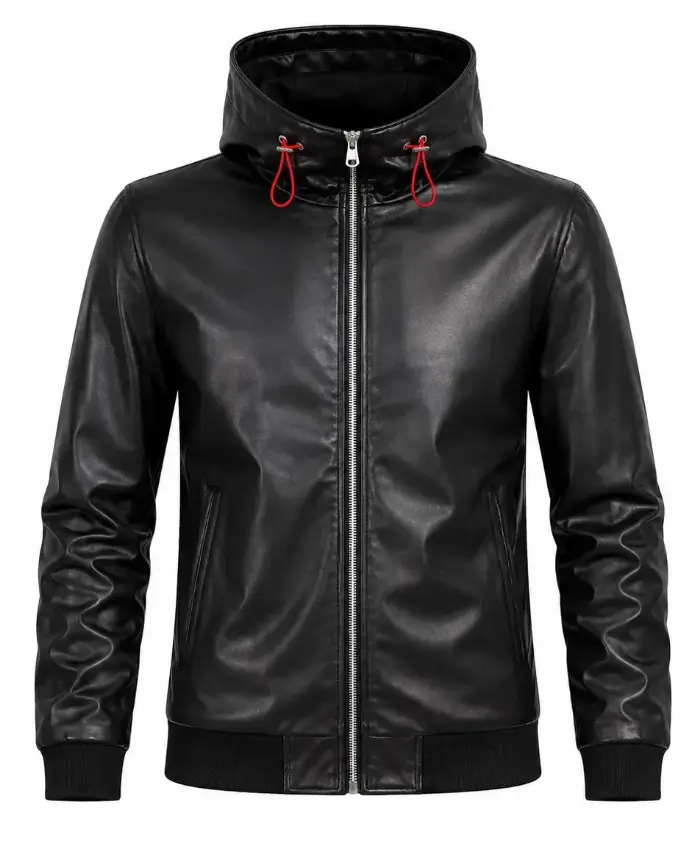 Yuji Itadori Hooded Leather Bomber Jacket
