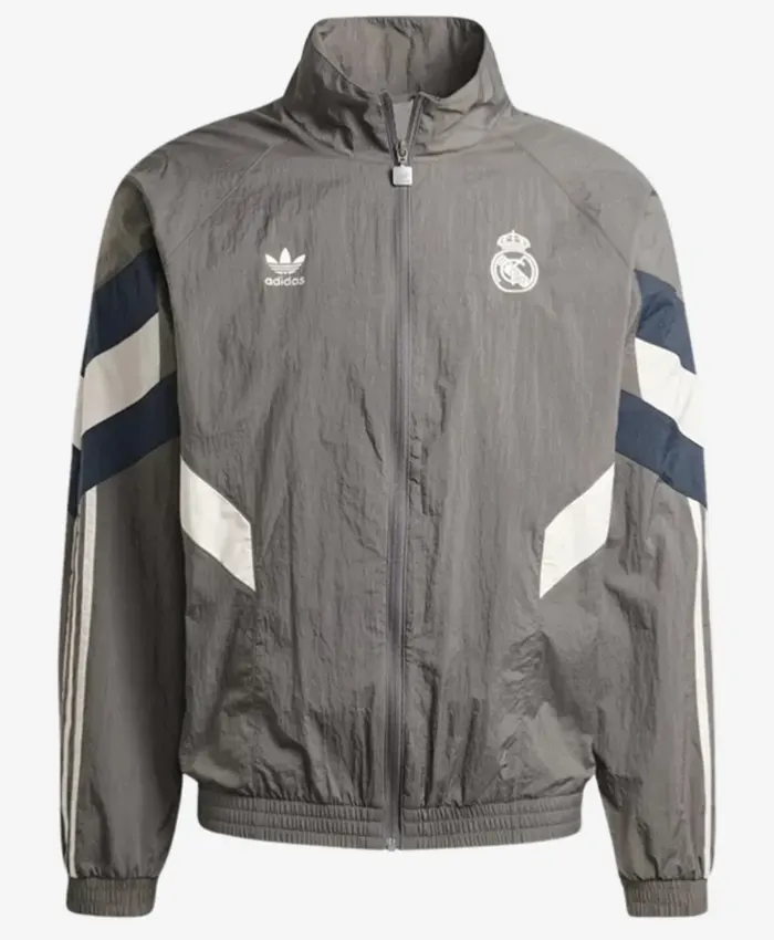 adidas Real Madrid Track Top Jacket Charcoal Grey