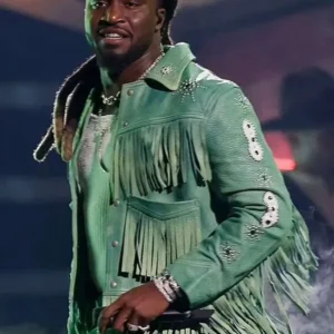 buy now CMA Awards Shaboozey Green Fringe Jacket