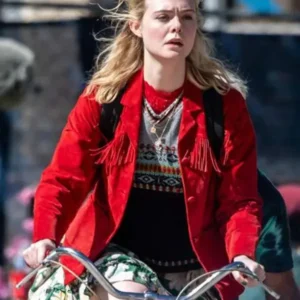 buy now Elle Fanning Margo’s Got Money Troubles Red Fringe Jacket