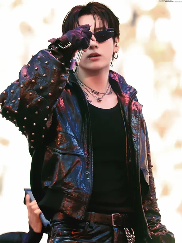 buy now Jungkook Custom Balenciaga Arirang Paris Tour Studded Jacket