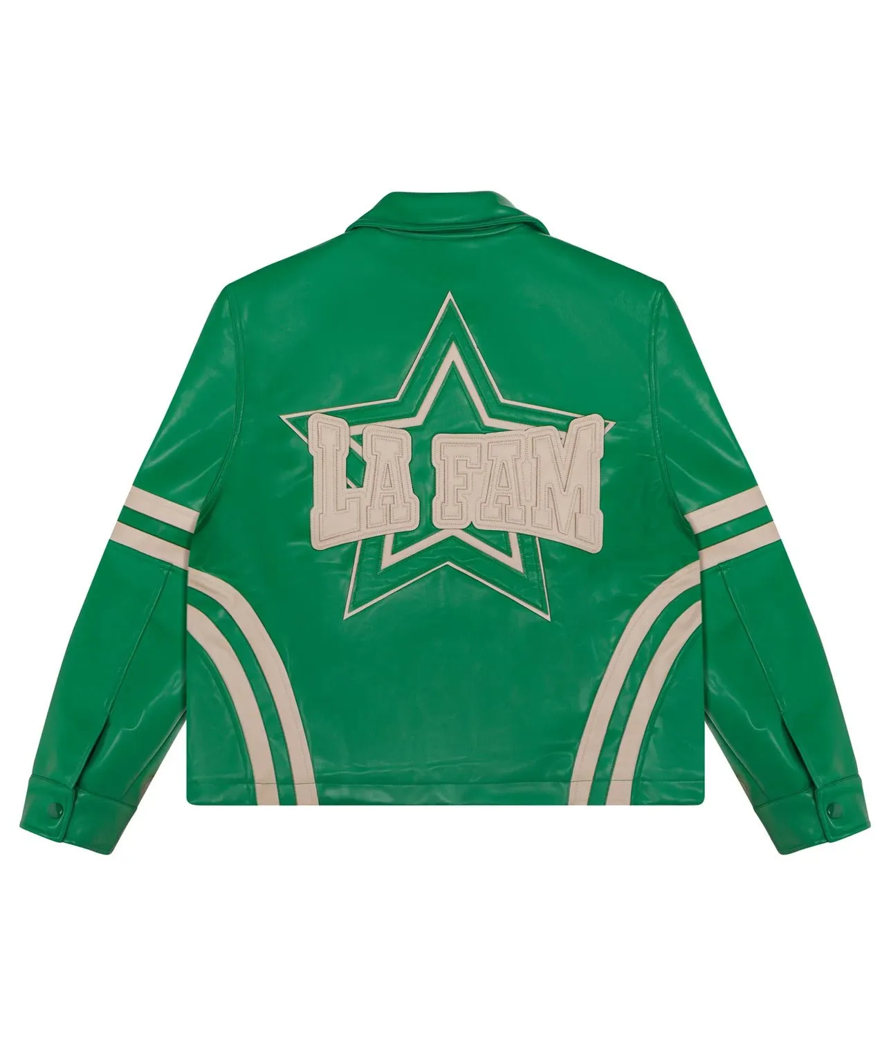 buy now La Fam Retro Varsity Leather Jacket for sale