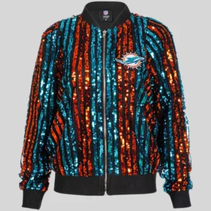buy now Miami Dolphins Sequin Bomber Jacket
