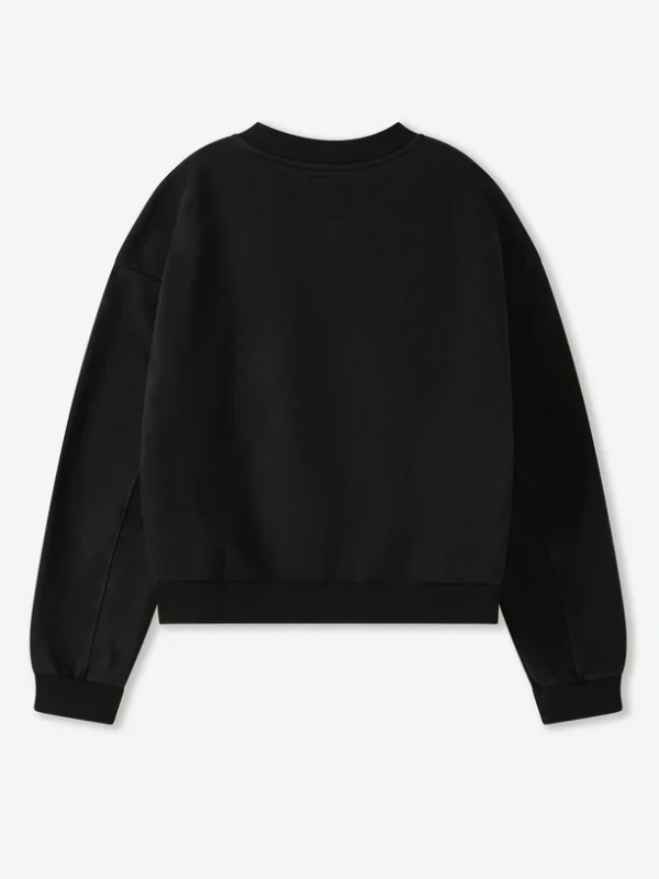 buy now Shinzo Aged Black Cotton Jersey Crewneck Sweatshirt