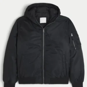 buy this Hollister Faux Fur Hooded Bomber Jacket