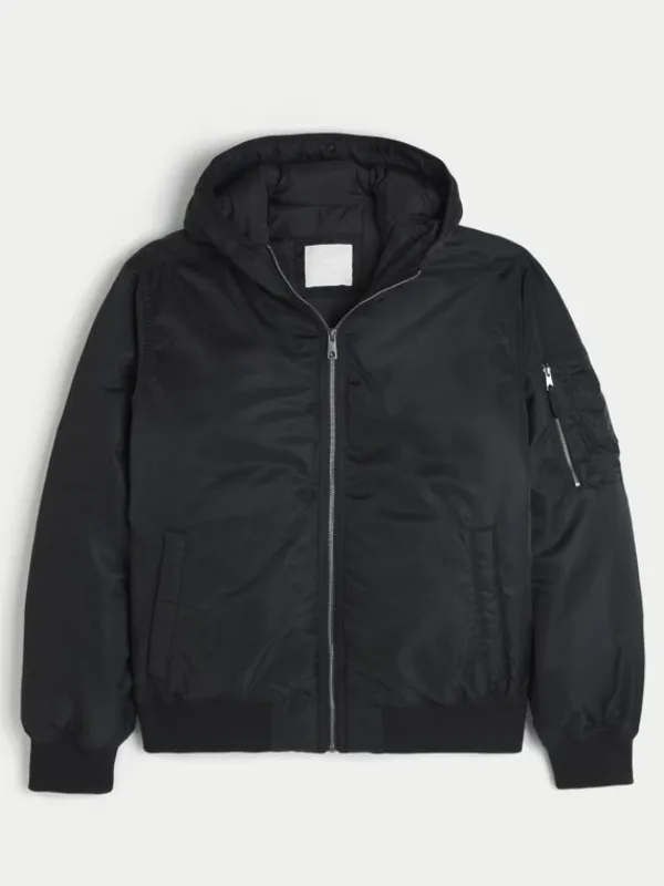 buy this Hollister Faux Fur Hooded Bomber Jacket