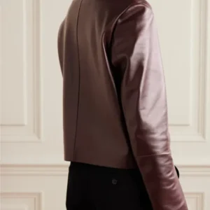 order now Arma Women’s Burgundy Leather Jacket