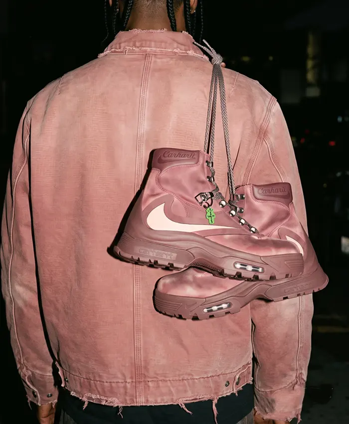 order now CJ x Carhartt x Nike Pink America Denim Jacket