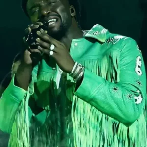 order now CMA Awards Shaboozey Green Fringe Jacket