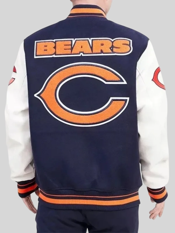 order now Chicago Bears Navy Blue Varsity Jacket