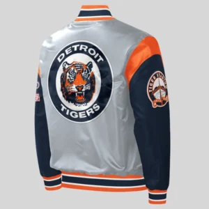 order now Starter Gray Detroit Tigers Satin Jacket