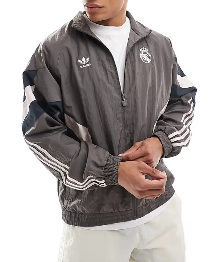 order now adidas Real Madrid Track Top Jacket Charcoal Grey