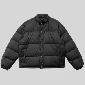 shop Chrome Hearts Black Puffer Jacket