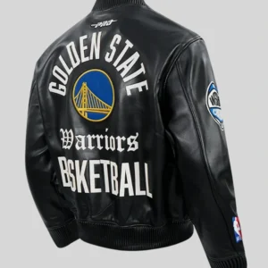 shop Golden State Warriors Black Leather Jacket