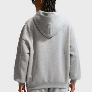 shop Nike Studio Fleece Women’s Grey Oversized Hoodie