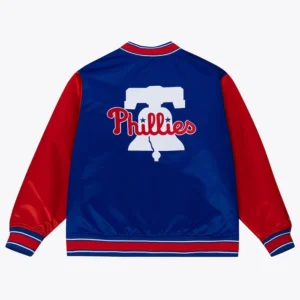 shop Philadelphia Phillies Red And Blue Satin Full-Zip Jacket