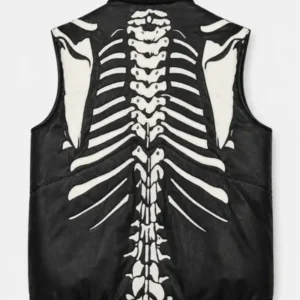 shop RARE Vilanto Skeleton Leather Vest Jacket