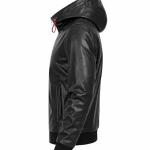 shop Yuji Itadori Hooded Leather Bomber Jacket