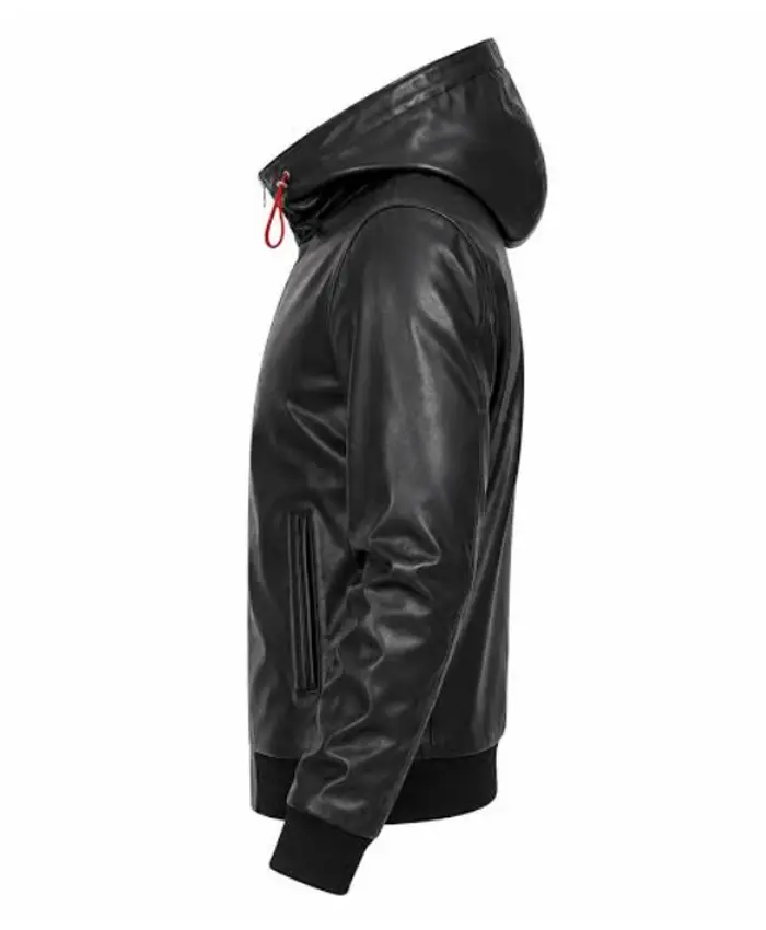 shop Yuji Itadori Hooded Leather Bomber Jacket
