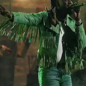 shop now CMA Awards Shaboozey Green Fringe Jacket