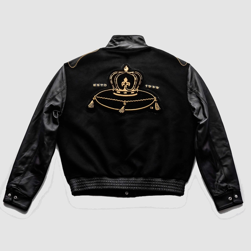 shop now Crown Royal x Purple Brand Jeff Hamilton Varsity Jacket