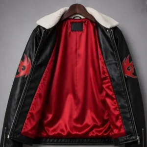 shop now Halloween Shadow Hedgehog Fur Leather Jacket