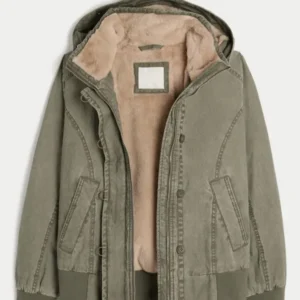 shop now Hollister Faux Fur-Lined Bomber Jacket