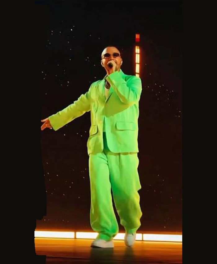 shop now J Balvin Final Show Paris 2026 Green Suit