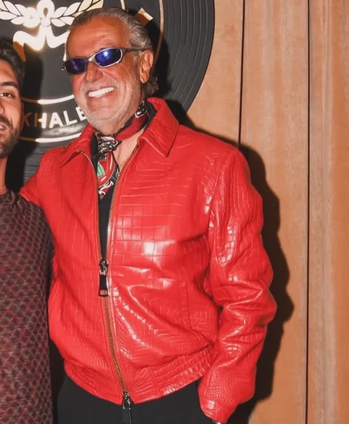 shop now Jeff Hamilton We The Best Red Croc Leather Jacket