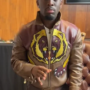 shop now Kai Cenat Streamer University Leather Jacket