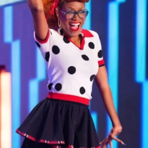 shop now Keke Palmer Password S03 Polka Dot Polo Shirt