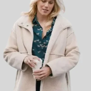 shop now Marshals Dolly Weaver Beige Shearling Jacket