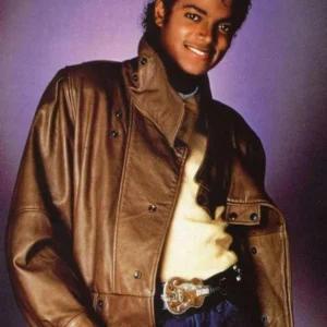 shop now Michael Jackson Brown Leather Jacket