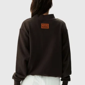 shop now Parke x Dunkin’ Varsity Mockneck Brown Sweatshirt