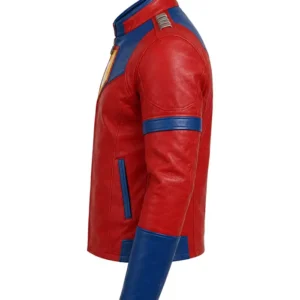 shop now Peacemaker Red & Blue Cosplay Leather Jacket