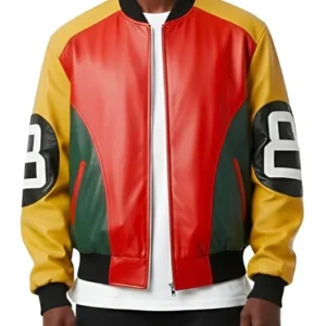 shop now Power Book III S05 Joey Bada$$ 8 Ball Leather Jacket