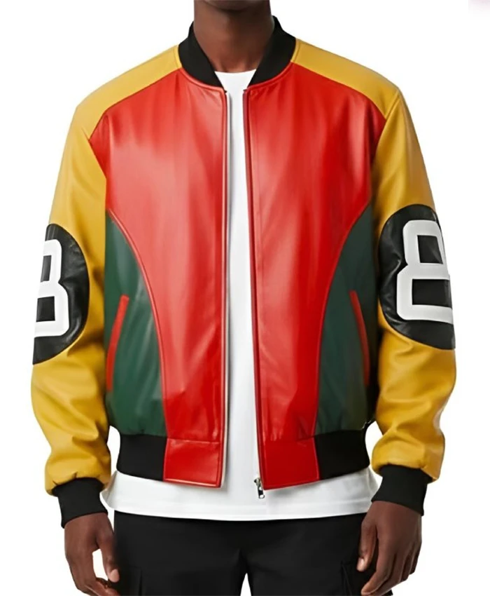 shop now Power Book III S05 Joey Bada$$ 8 Ball Leather Jacket
