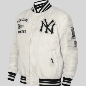shop now Retro New York Yankees Satin Varsity Jacket